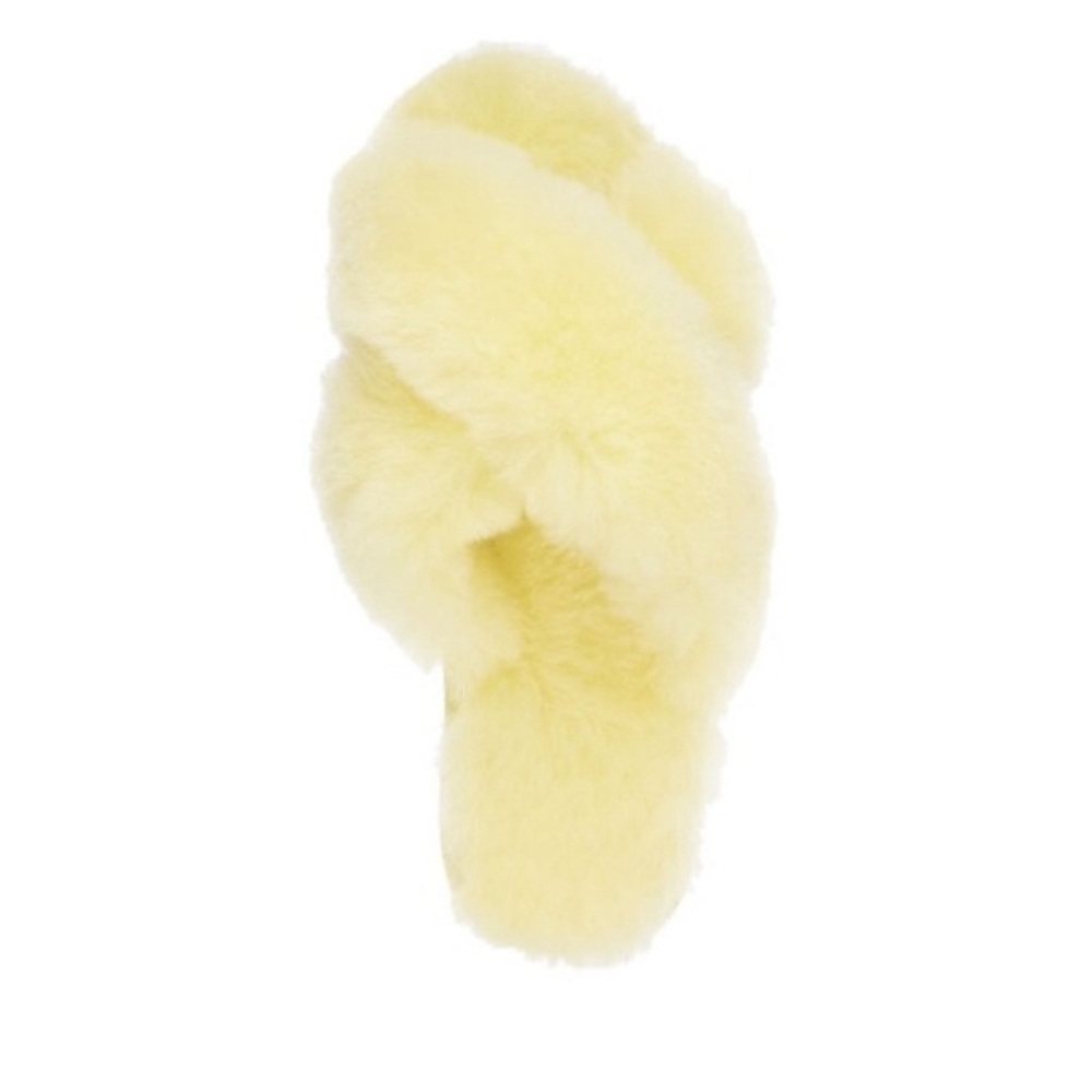 EMU • NWT Light Lemon Yellow Mayberry Crossover Sheepskin Slippers Size US 7